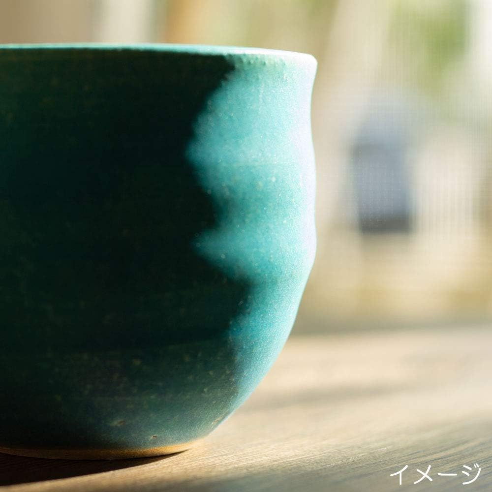 信樂燒 青彩釉陶杯 340ml|日本製 手作杯