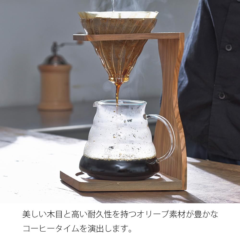 HARIO V60 橄欖木手沖咖啡架組|日本咖啡品牌|1–4杯手沖咖啡濾杯套組