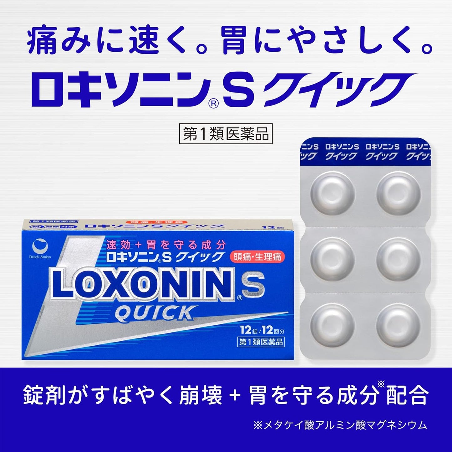 第一三共 LOXONIN S Quick 速效解熱鎮痛片:12錠【1類】