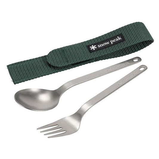 Snow Peak 鈦餐具組 Wapper 武器 II SCT-002|湯匙+叉子|超輕量露營餐具