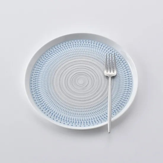 波佐見燒 色染流紋圓盤 21cm｜一真窯 手作陶盤｜日本製（五色可選）