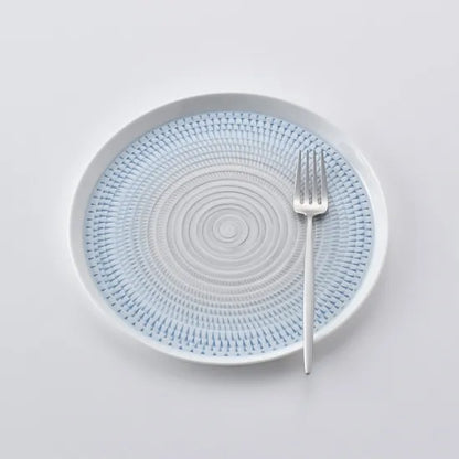 波佐見燒 色染流紋圓盤 21cm｜一真窯 手作陶盤｜日本製（五色可選）