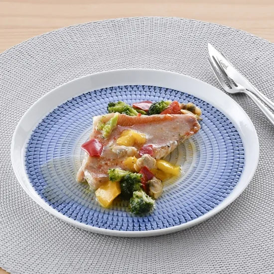 波佐見燒 色染流紋圓盤 21cm｜一真窯 手作陶盤｜日本製（五色可選）