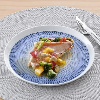 波佐見燒 色染流紋圓盤 21cm｜一真窯 手作陶盤｜日本製（五色可選）