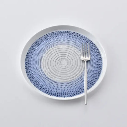 波佐見燒 色染流紋圓盤 21cm｜一真窯 手作陶盤｜日本製（五色可選）