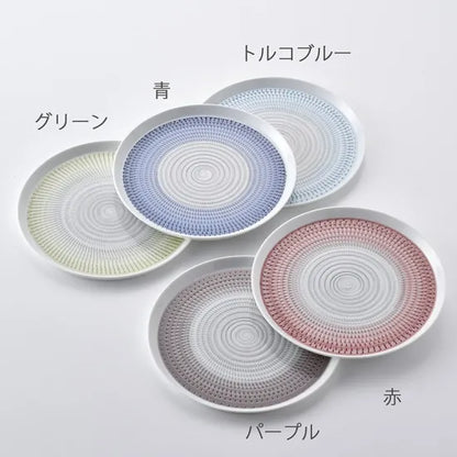 波佐見燒 色染流紋圓盤 21cm｜一真窯 手作陶盤｜日本製（五色可選）