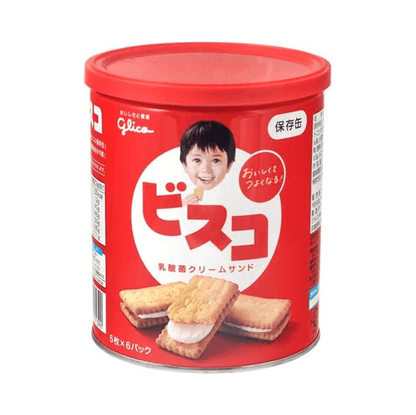 Bisco 必思可 奶油夾心餅乾罐 5年期限 (保存罐) 防災食品 30枚入