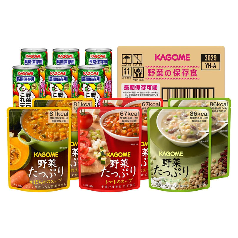 Kagome 防災食品 蔬菜湯 野菜食物包 5.5 年保存 緊急備用糧 非常食