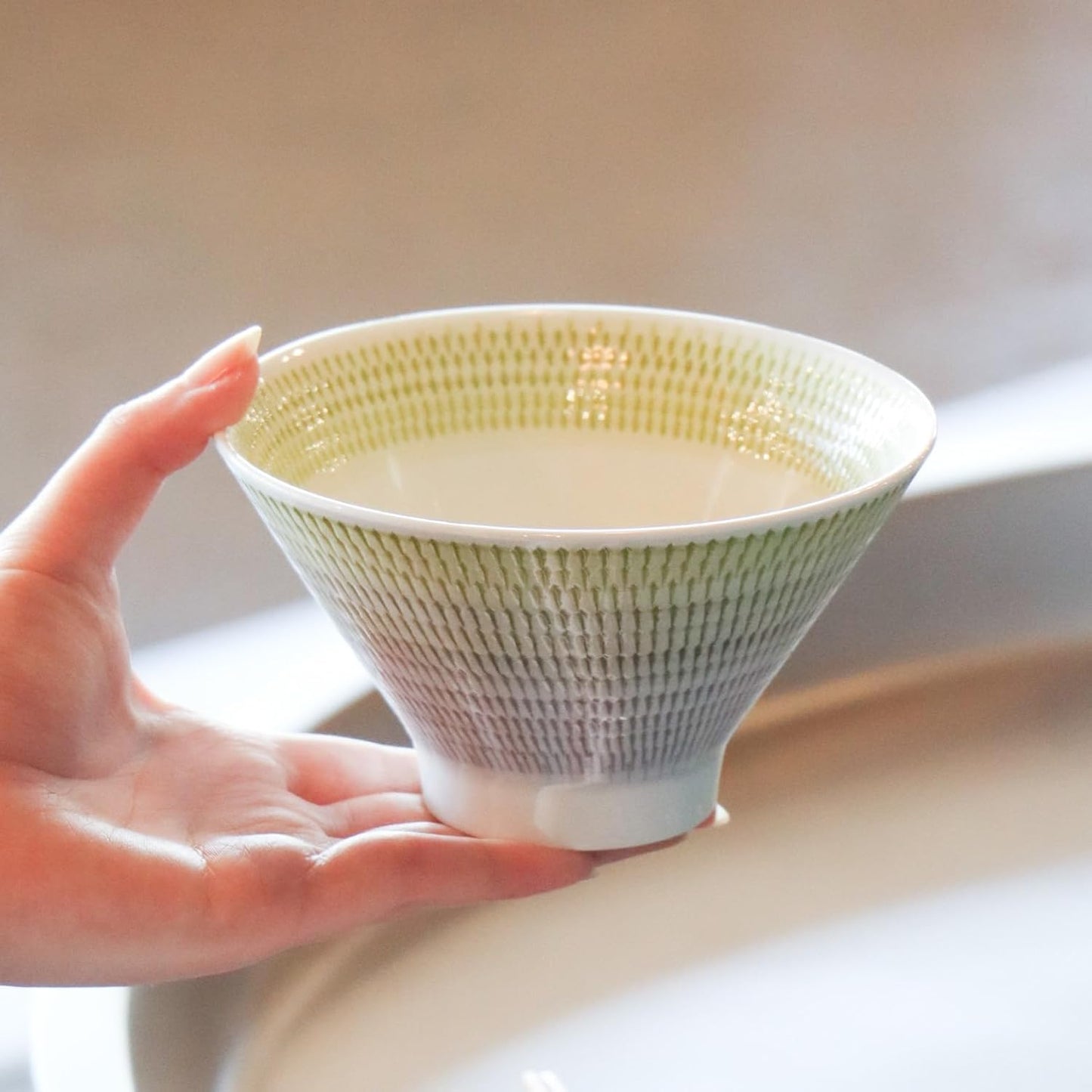 波佐見燒 富士刻紋飯碗｜一真窯 手作茶碗｜飛鉋刻紋 日本製（四色可選）