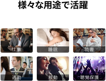 JVC Kenwood Victor 高遮音耳塞 EP-S433｜最高35dB 降噪｜氣墊式舒適設計｜睡眠・通勤・專注用（白色）