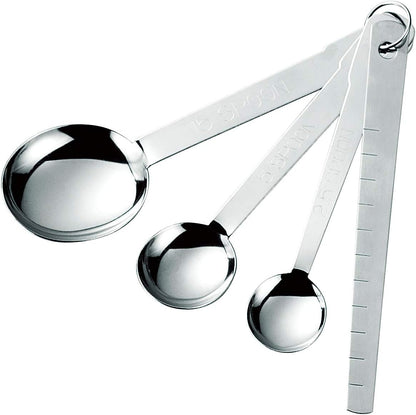 日本製 燕三條 下村工業 不鏽鋼量匙4件組｜一體成形刻度清晰｜料理烘焙必備 AKS-624