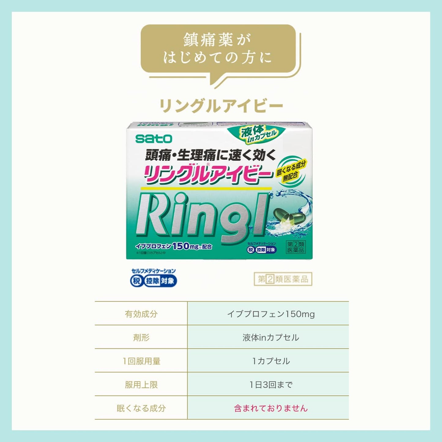 佐藤製藥 SATO Ringl 速效液體膠囊止痛藥 36粒【指定第2類医薬品】