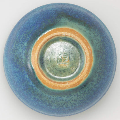 信樂燒 青彩釉陶杯 340ml｜日本製 手作杯