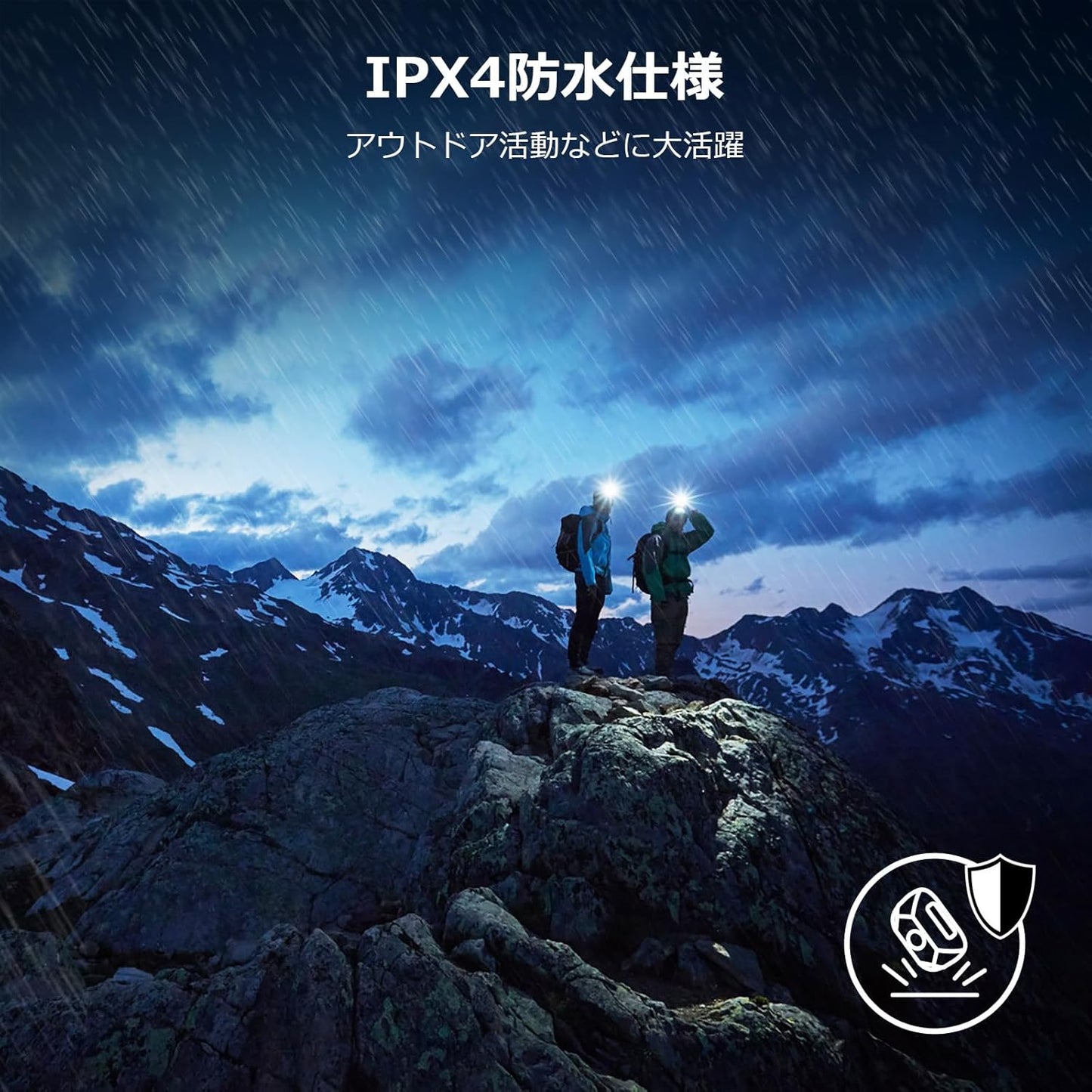 Lepro LED 頭燈 防災用 強光 聚光＋廣角 最長 22 小時 輕量防水 2 入組