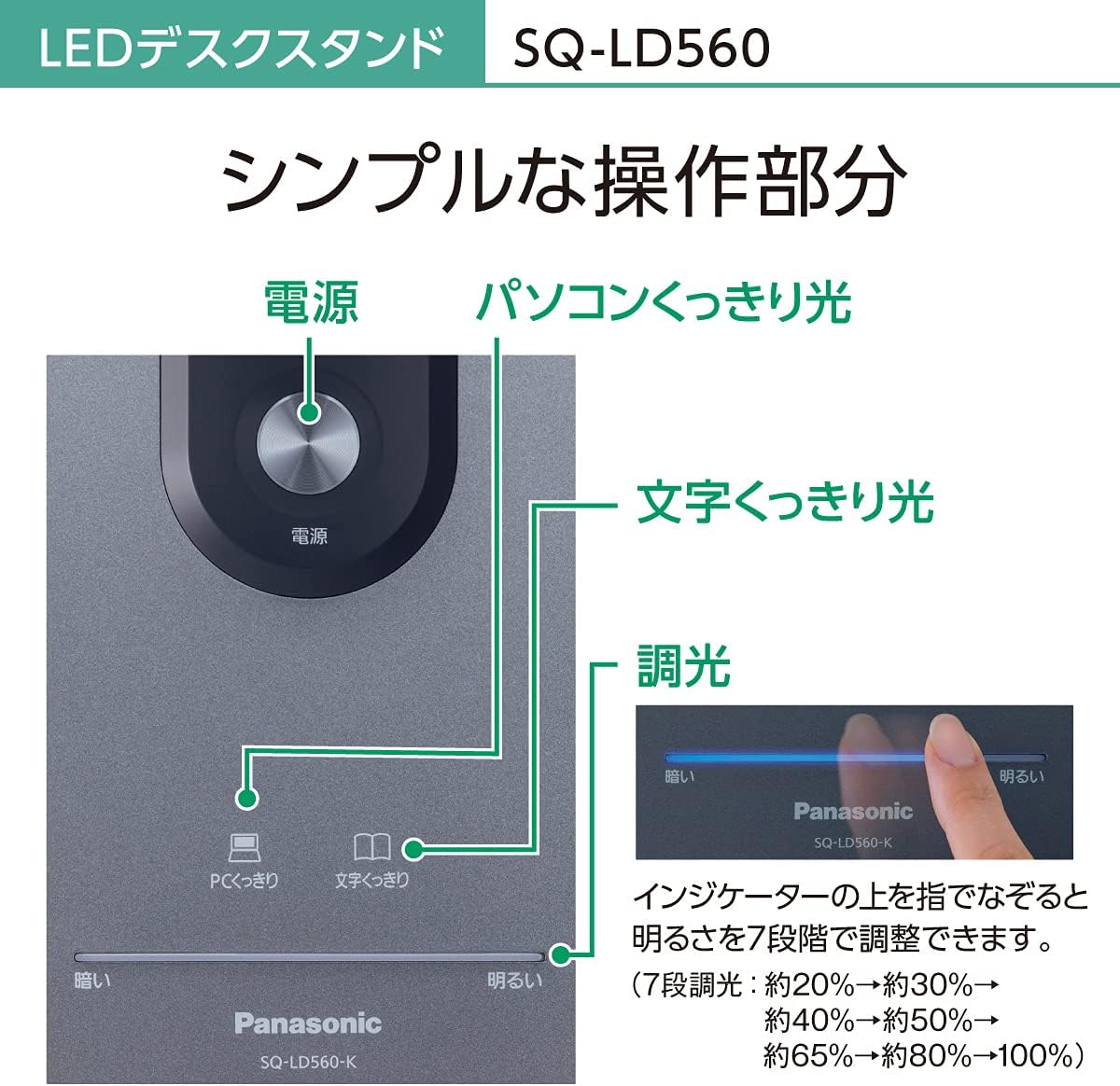 Panasonic 國際牌 LED 護眼檯燈 SQ-LD560 950流明 USB充電 電腦文書專用光 四段調光