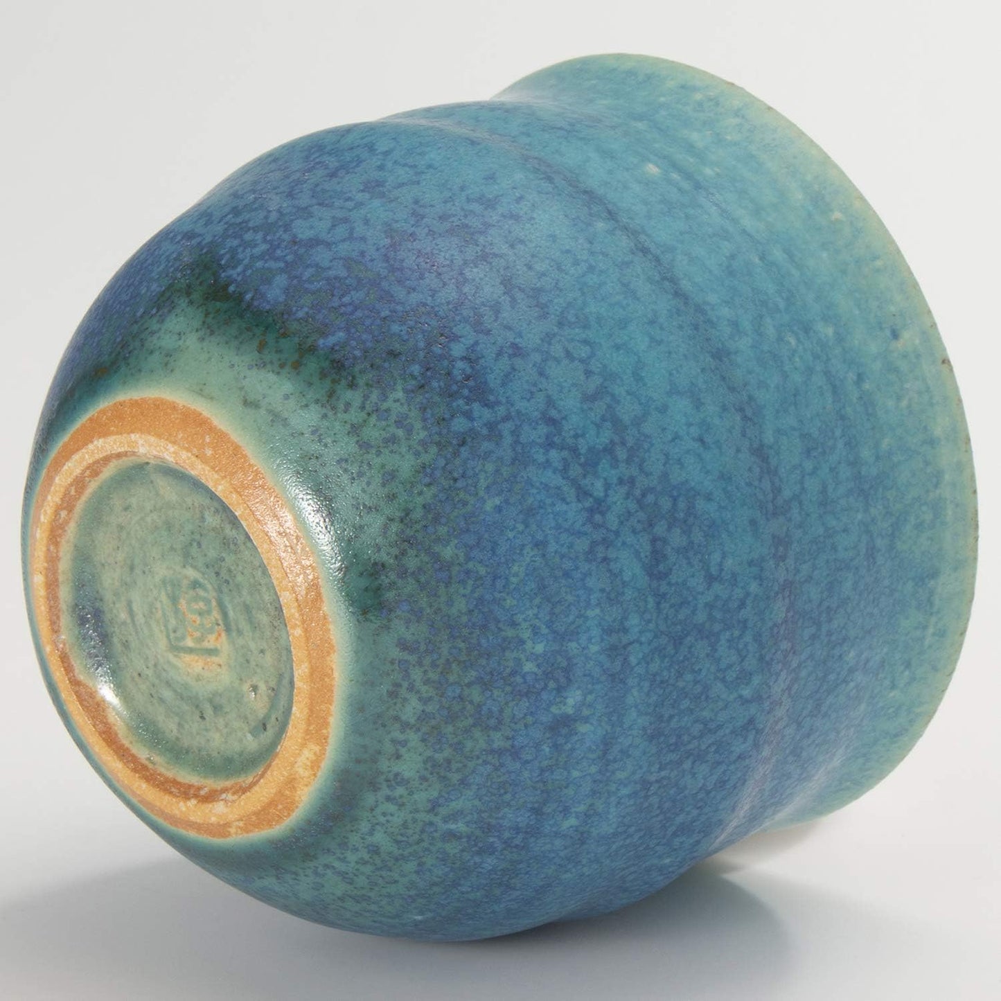 信樂燒 青彩釉陶杯 340ml｜日本製 手作杯