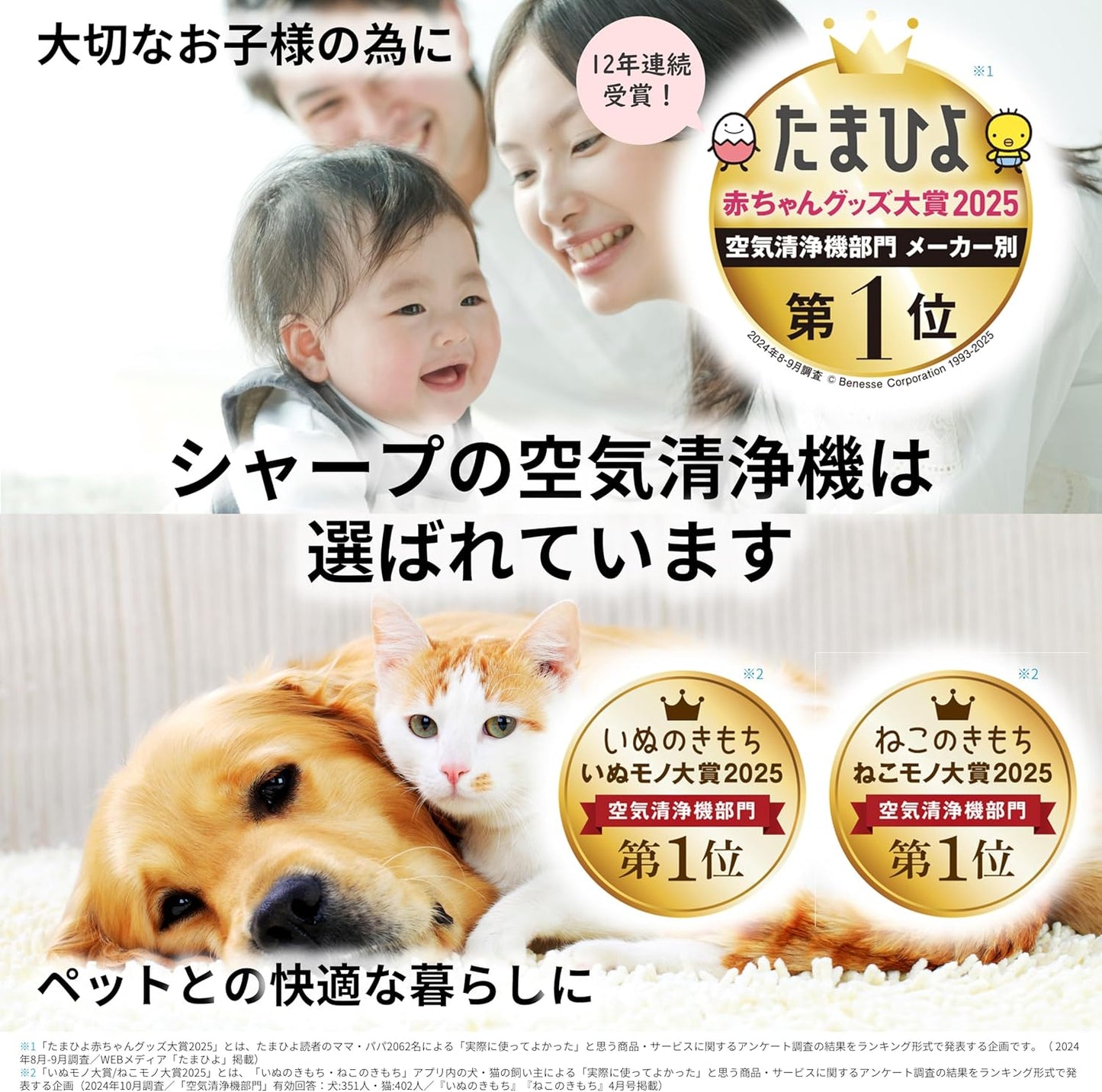 Sharp 夏普 FU-SC01-W 空氣清淨機｜Plasmacluster 7000｜6畳適用 小型夜燈款