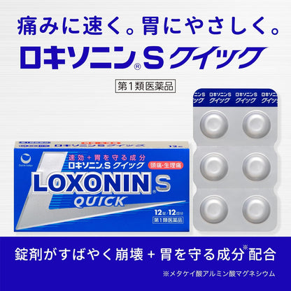 第一三共 LOXONIN S Quick 速效解熱鎮痛片：12錠【1類】
