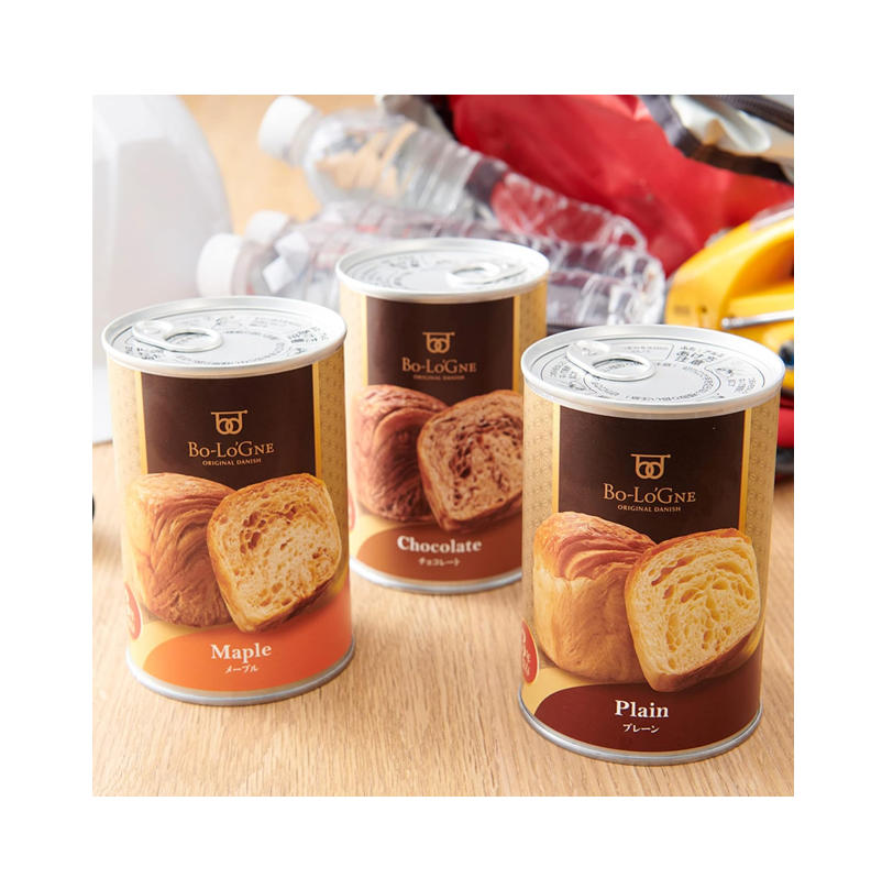 Bo-Lo'GNE 京都祇園 防災食品 罐頭麵包 5.5 年保存 非常食 1 箱 12 罐（3 種口味）