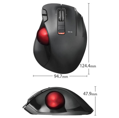 ELECOM EX-G 握之極致 軌跡球滑鼠｜紅球｜人體工學設計 (M-XT3DRBK-G)