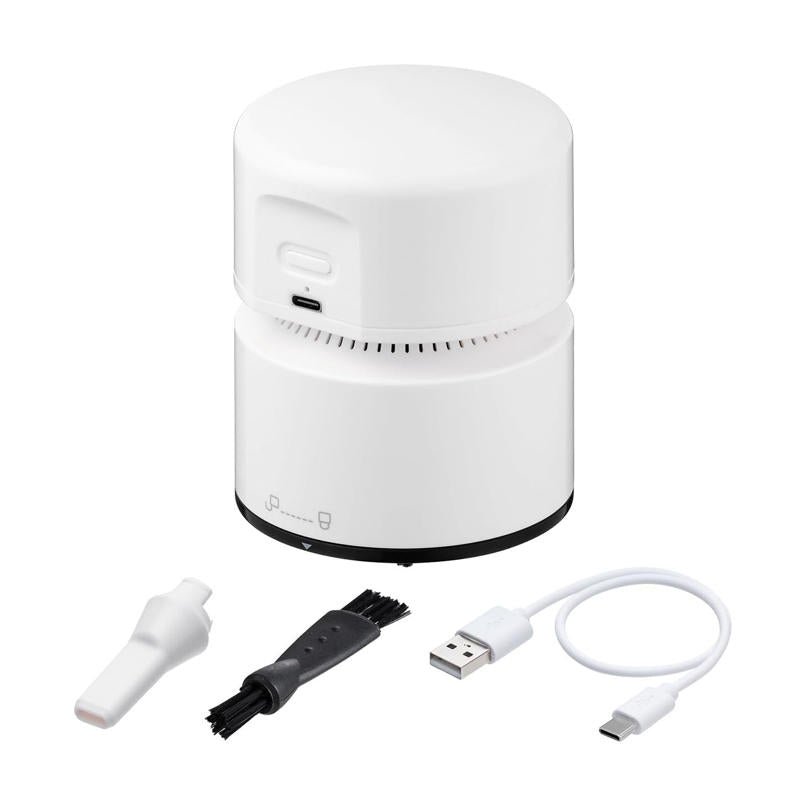 Sanwa Direct 200-CD070 桌上型吸塵器｜充電式 桌面清潔 強弱兩段 白色