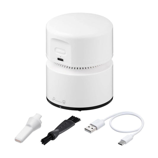 Sanwa Direct 200-CD070 桌上型吸塵器｜充電式 桌面清潔 強弱兩段 白色