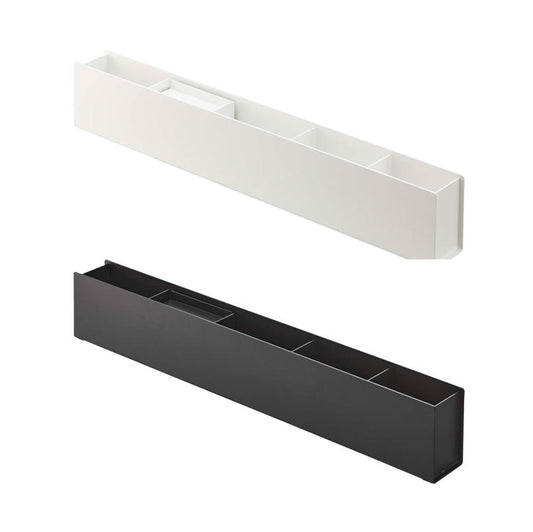 日本山崎實業 yamazaki tower 細長型桌面收納架 50cm｜極簡鋼製設計 黑 白