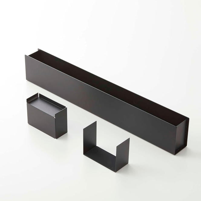 日本山崎實業 yamazaki tower 細長型桌面收納架 50cm｜極簡鋼製設計 黑 白