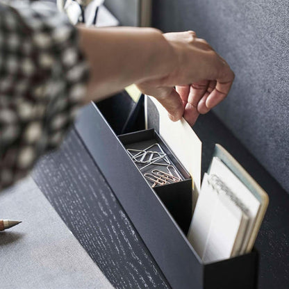 日本山崎實業 yamazaki tower 細長型桌面收納架 50cm｜極簡鋼製設計 黑 白