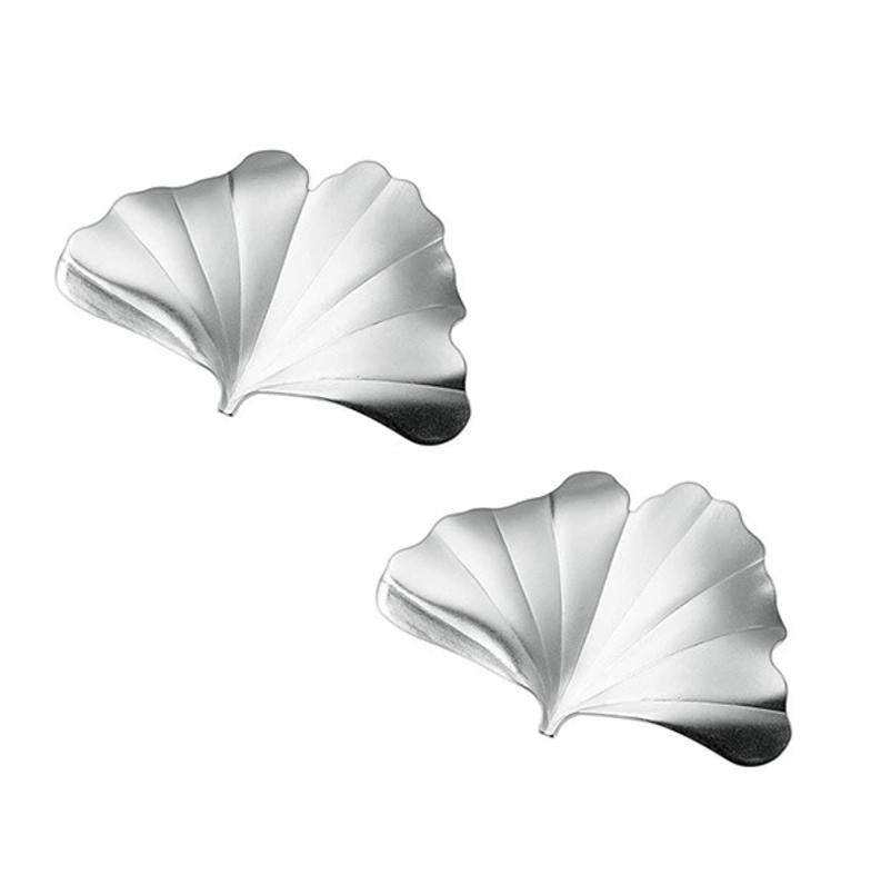 HUTLERY 銀杏葉造型筷架 2入禮盒組｜日本燕三條製 銀色金屬餐桌配件