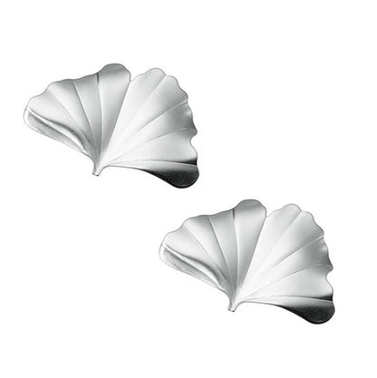 HUTLERY 銀杏葉造型筷架 2入禮盒組｜日本燕三條製 銀色金屬餐桌配件