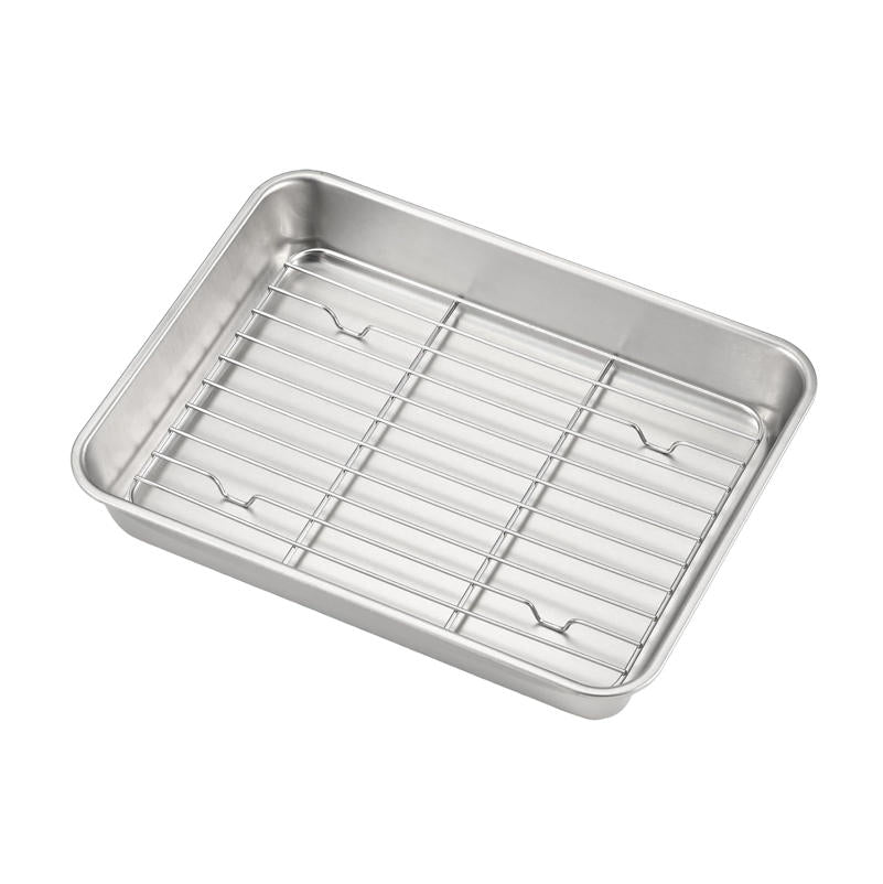 日本製 燕三條 YOSHIKAWA 不鏽鋼方形托盤附濾網｜18枚尺寸｜備料瀝油兩用 7041591