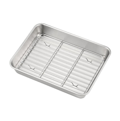 日本製 燕三條 YOSHIKAWA 不鏽鋼方形托盤附濾網｜18枚尺寸｜備料瀝油兩用 7041591