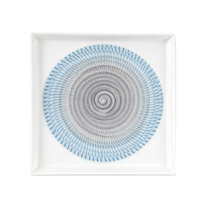 波佐見燒 漸層放射刻紋方皿 13.5cm｜一真窯 手作陶盤｜日本製 五色可選