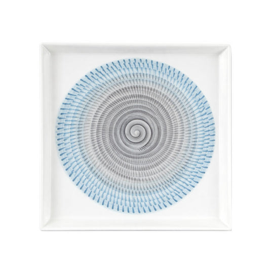 波佐見燒 漸層放射刻紋方皿 13.5cm｜一真窯 手作陶盤｜日本製 五色可選