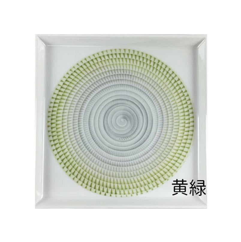 波佐見燒 漸層放射刻紋方皿 13.5cm｜一真窯 手作陶盤｜日本製 五色可選