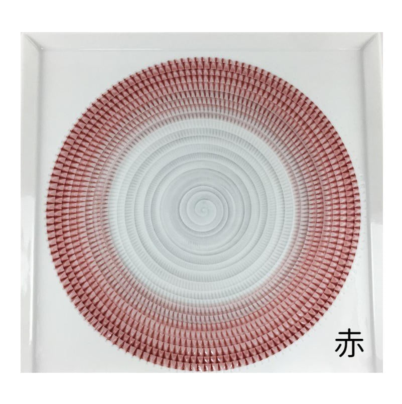 波佐見燒 漸層放射刻紋方皿 21cm｜一真窯 手作陶盤｜日本製（五色可選）