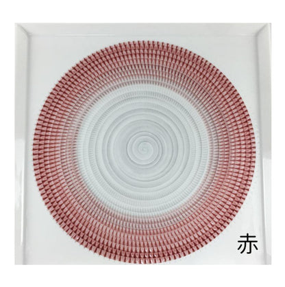 波佐見燒 漸層放射刻紋方皿 21cm｜一真窯 手作陶盤｜日本製（五色可選）