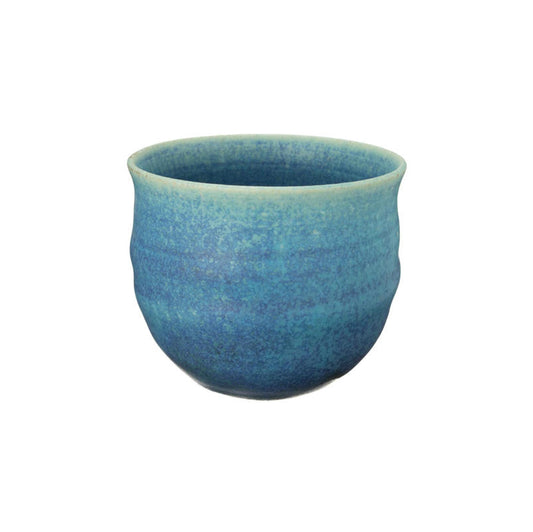 信樂燒 青彩釉陶杯 340ml｜日本製 手作杯