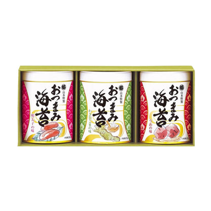 山本海苔店 下酒海苔禮盒 3罐組｜東京百年老舖 高端海苔伴手禮