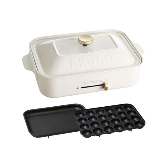 BRUNO 多功能電熱鍋 Compact Hot Plate BOE021｜平面烤盤＋章魚燒盤｜日本人氣料理電熱鍋 3色可選