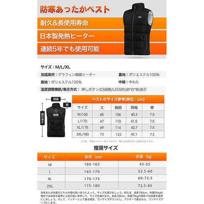 USB 電熱背心 三段溫控 發熱馬甲 電熱保暖衣 機車・露營・戶外 不含行動電源